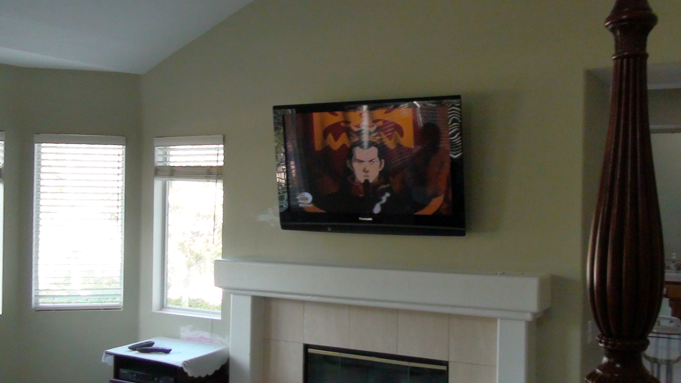 LCD Above Fireplace