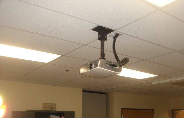 Ceiling projector in a commercial conference room